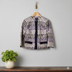 Doncaster Women’s Cropped Blazer Size 4 Purple & Black